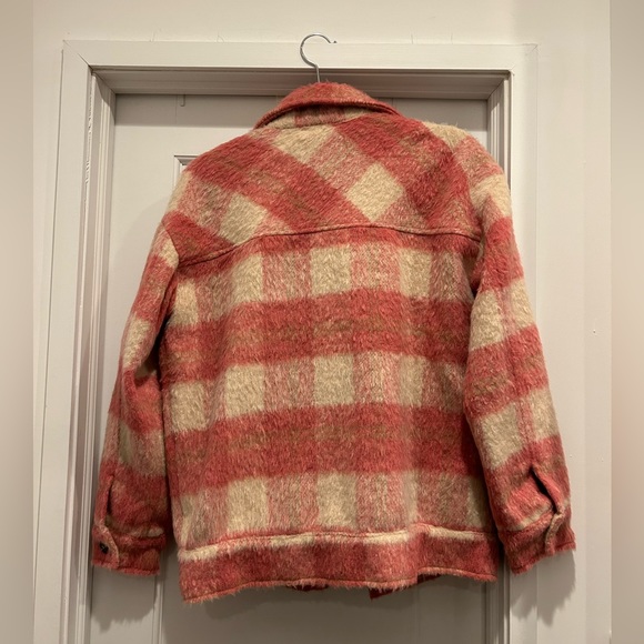 THML Pink Checkered Button-up Shacket Coat, NWT - Picture 3 of 5